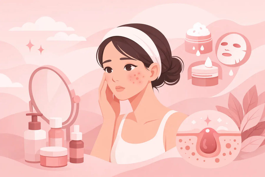 Routine coréenne peau acnéique adulte