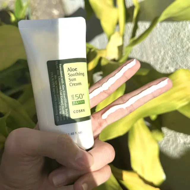 Aloe Soothing Sun Cream COSRX SPF50+ — rendu peau