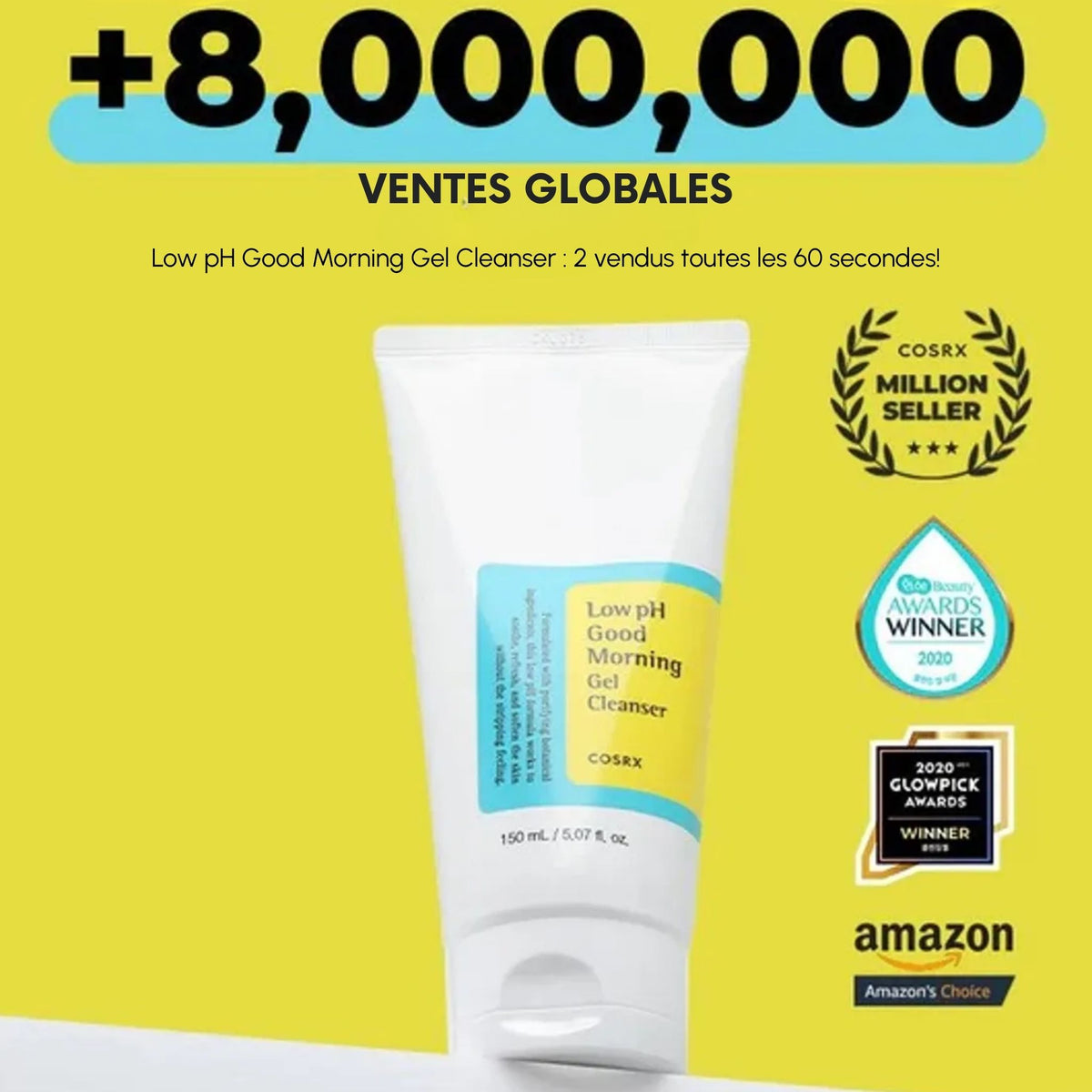 Low pH Good Morning Gel Cleanser COSRX — nettoyant gel doux pH 5.5