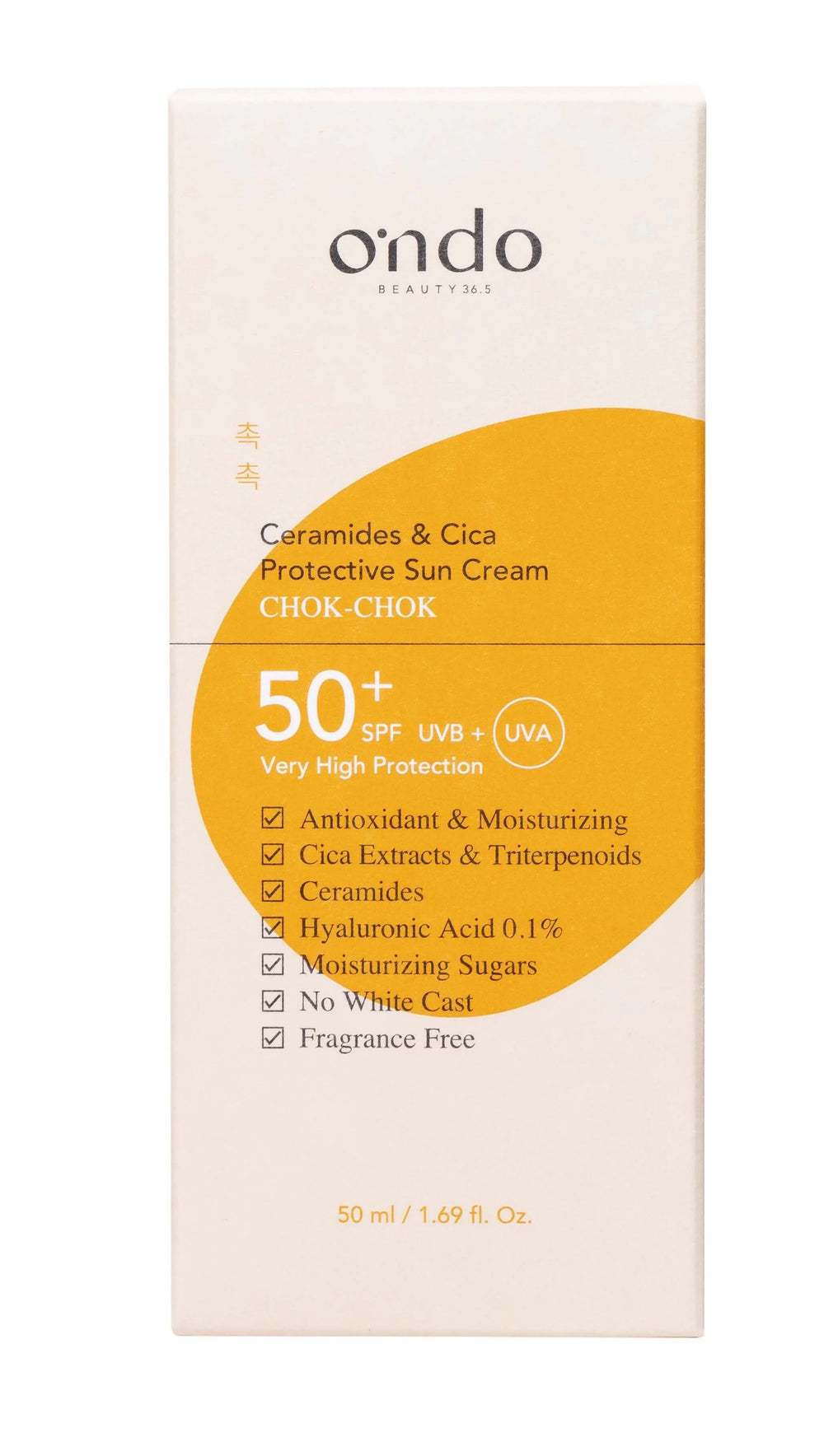 Ceramide & Cica Protective Sun Cream ONDO BEAUTY — texture crème solaire légère