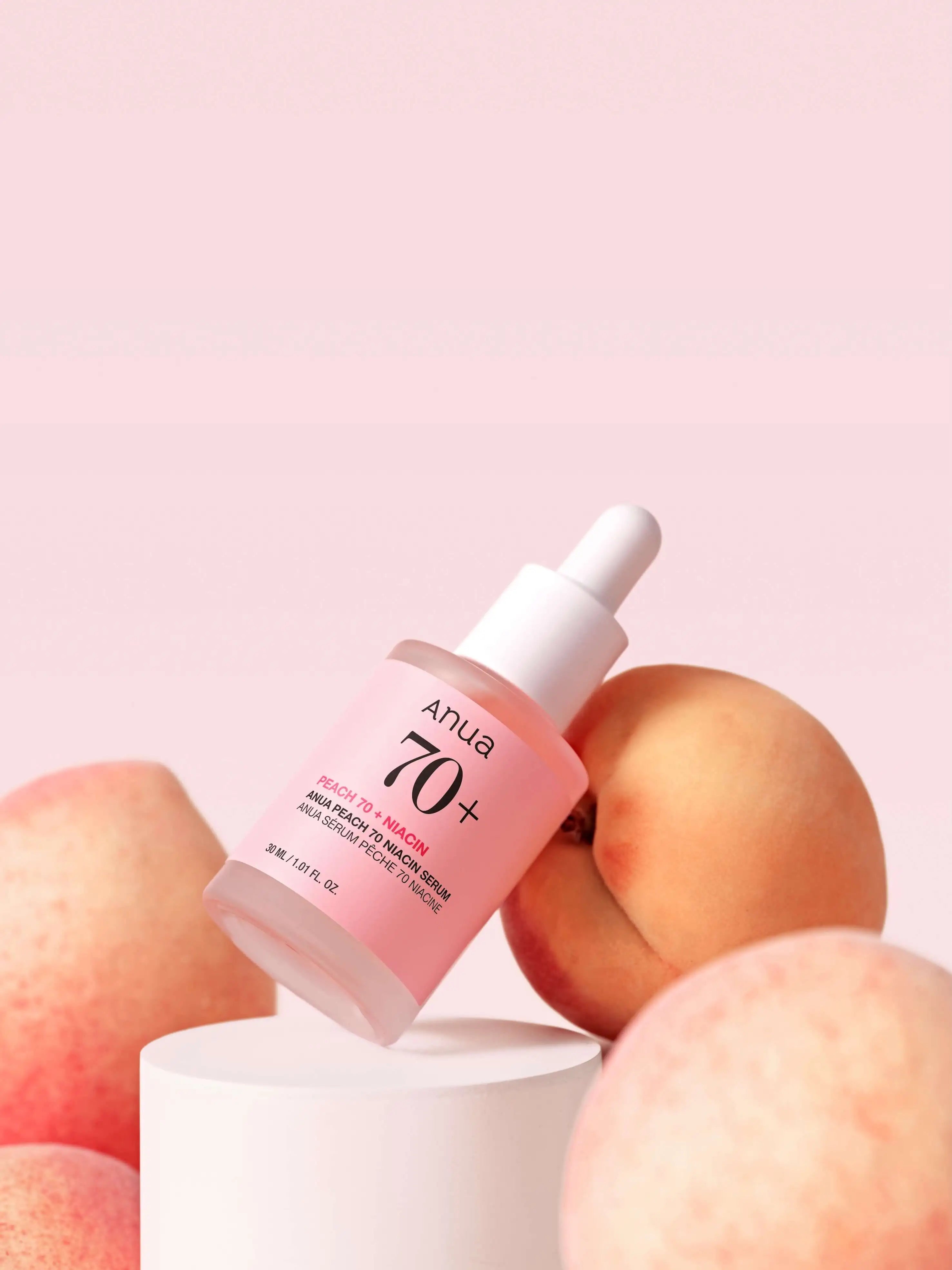 Peach 70 Niacin Serum ANUA — packaging flacon sérum coréen