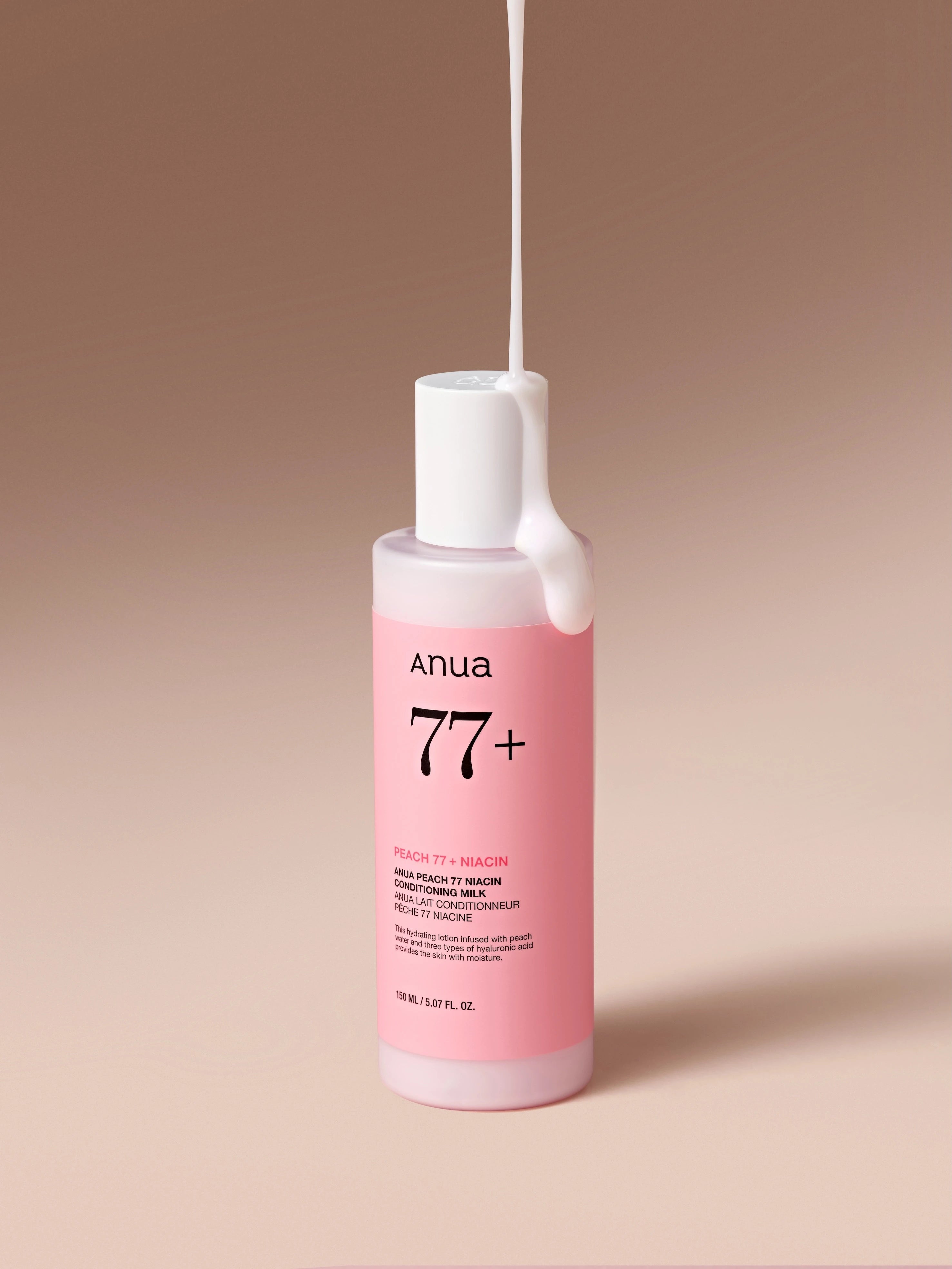Peach 77% Niacin Conditioning Milk ANUA — application lait visage