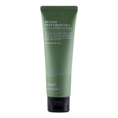 Mousse au thé vert Benton pour peaux sensibles.