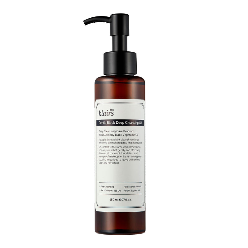 Dear Klairs Gentle Black Deep Cleansing Oil — Huile Démaquillante Douce