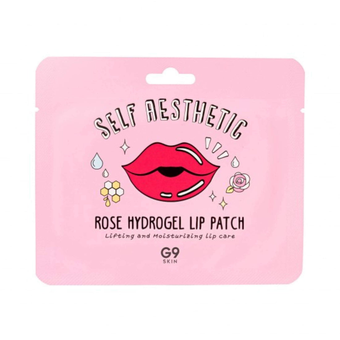 Pochette Patch silicone hydrogel lèvres à la rose
