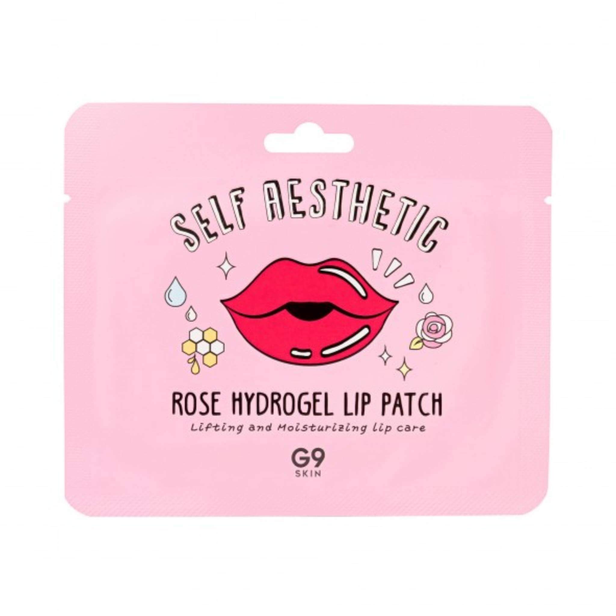 Pochette Patch silicone hydrogel lèvres à la rose