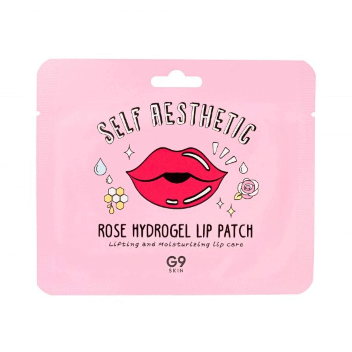 Pochette Patch silicone hydrogel lèvres à la rose