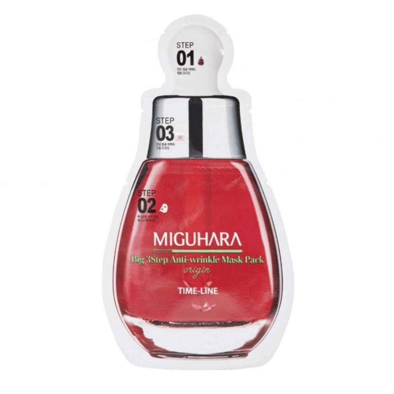 MIGUHARA Big 3 Step Anti-Wrinkle Mask Pack — Masque Anti-Rides 3 Étapes