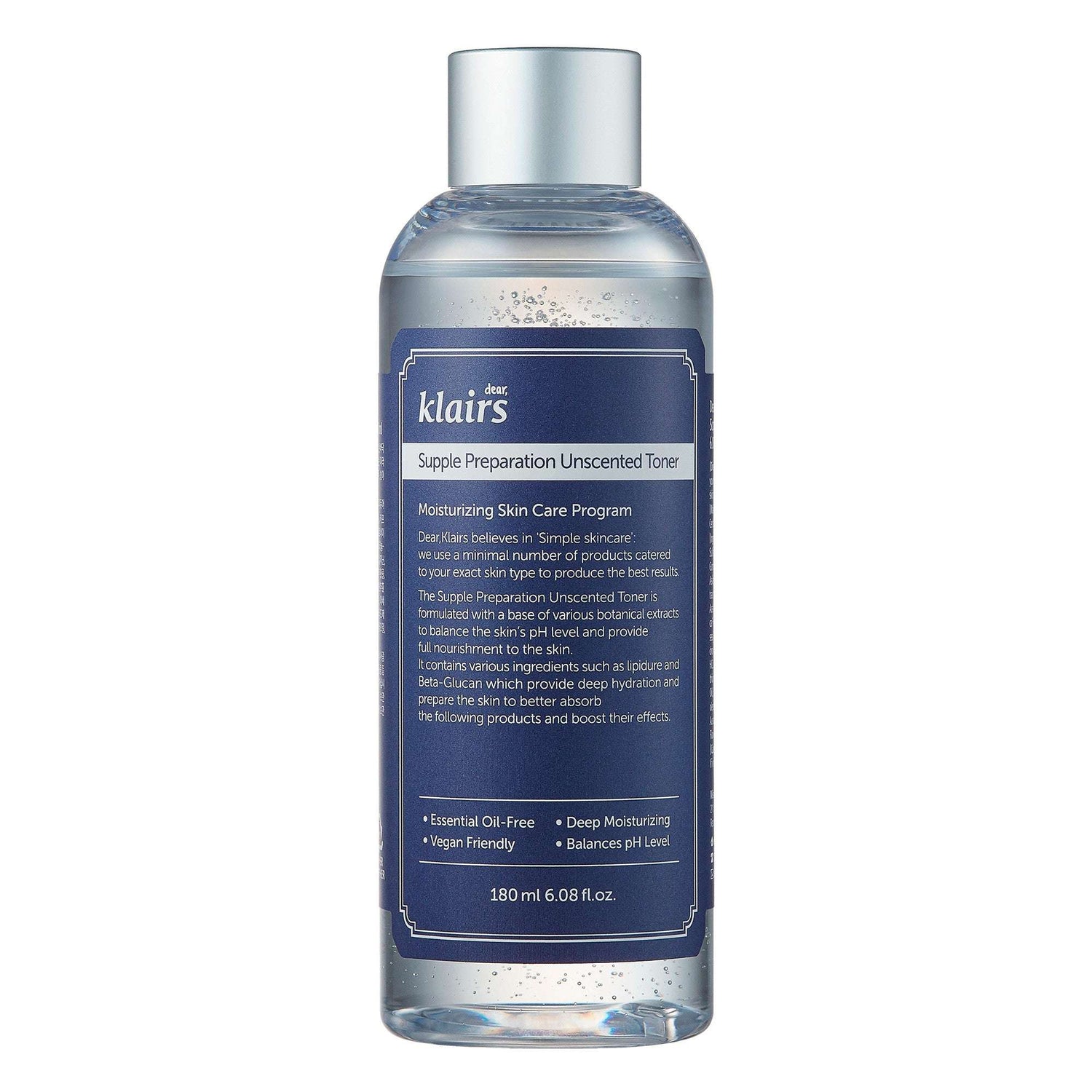Toner sans parfum Klairs pour hydrater et apaiser.