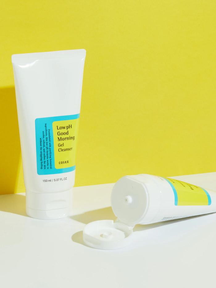 Low pH Good Morning Gel Cleanser COSRX — texture gel transparente nettoyage